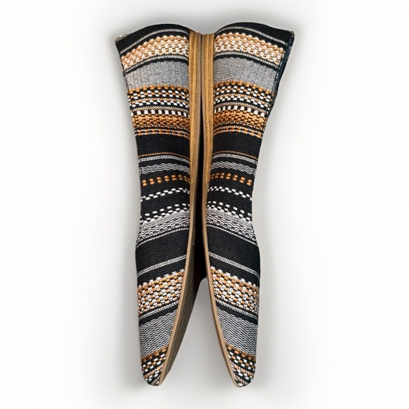 Dr. Scholls Women's Black Stripped Fabric Pointed Toe Flats Size 9M Memory Foam - Picture 3 of 6